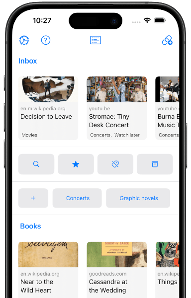 links for later iOS screenshot